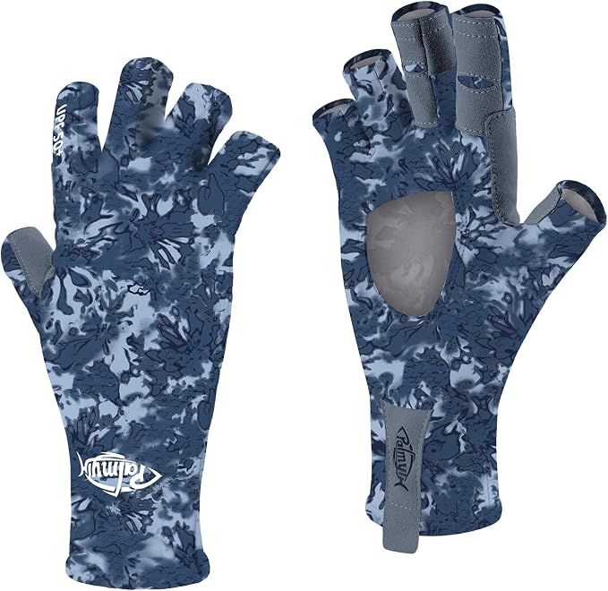 Palmyth UV Protection Fishing Fingerless Gloves UPF50+ Sun Gloves Men Women for Kayaking, Hiking, Paddling, Driving, Canoeing, Rowing