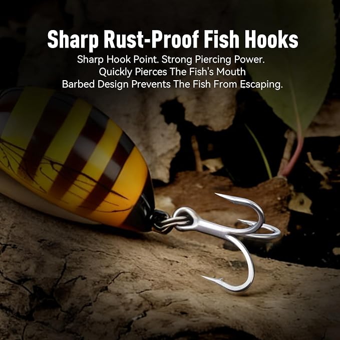 KINGDOM 3PCS Topwater Fishing Lures for Bass Whopper Popper Fishing Lure for Bass Catfish Pike Perch Floating Pencil Bait with Propeller Tail Freshwater/Saltwater