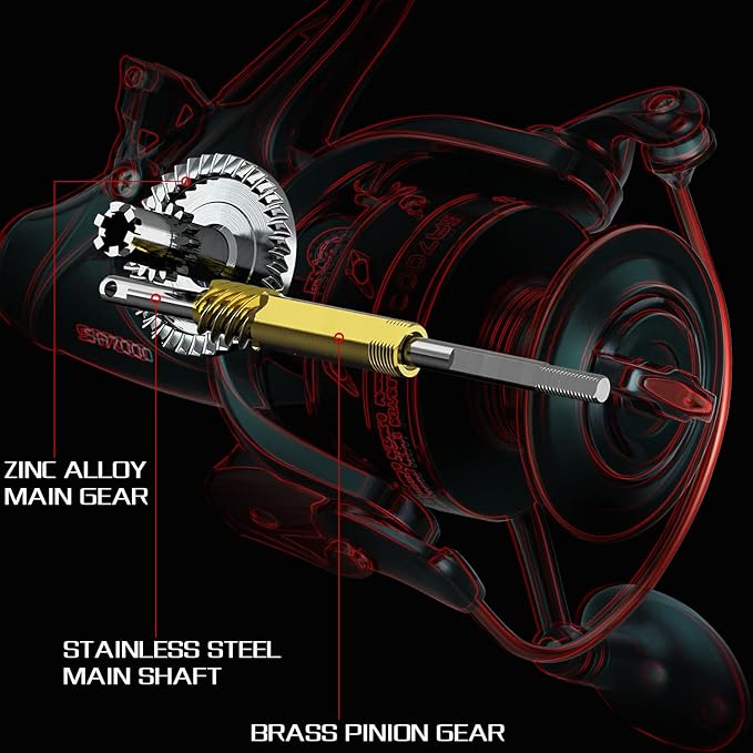 Sougayilang Carp Spinning Reel Carbon Fiber Drag for Fishing Action Bait Feeder Standard Fishing Reel Runner for Freshwater