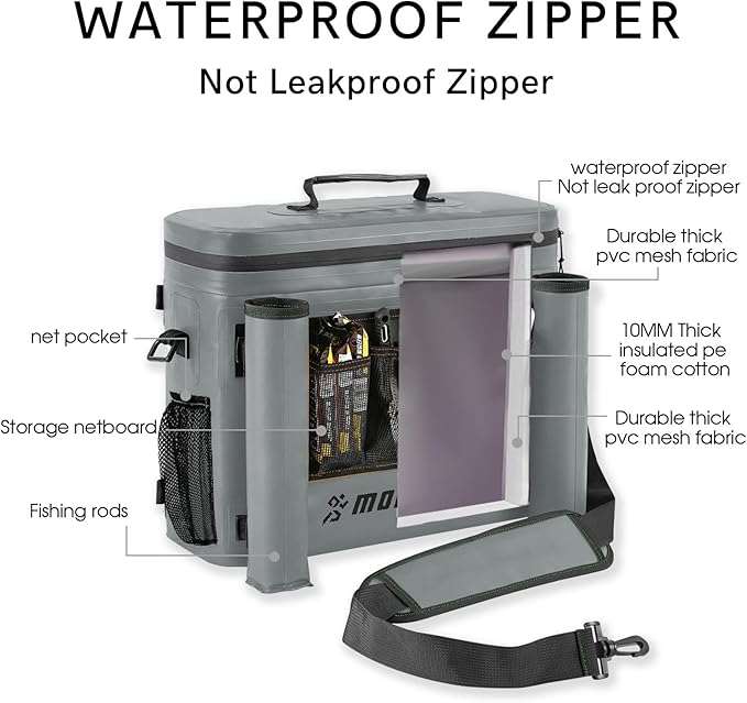 MORXPLOR Kayak Cooler,Waterproof Kayak Seat Back Cooler for Kayaking,Kayak Accessories Cooler Bag,Protable Ice Chest,Beach Cooler,Travel Cooler for Camping or Lunch Bag