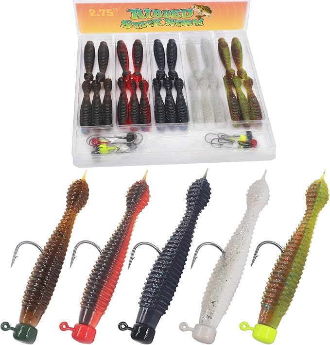 Ned-Rig-Kit-Finesse-Baits-Soft-Plastic-Worms-Fising-Lure for Bass Stick Swimbait Minnow Crawfish Lures Shroom Ned Jig Head Kit