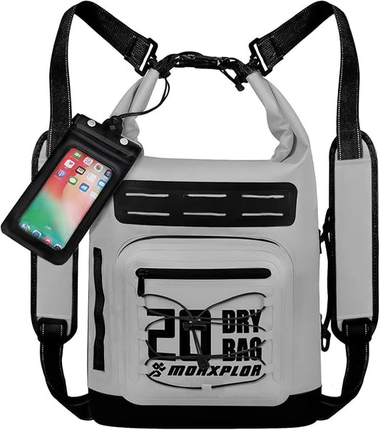 MORXPLOR Dry Bag Waterproof,5L/10L/20L/30L/40L/55L Roll Top Dry Bag Backpack with WaterProof Phone Case for Swim,Kayak