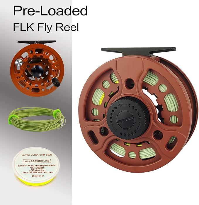 Aventik Fly Fishing Reel 3/4/5/6/7/8/9 Pre-Loaded Fly Reel with Line Combo