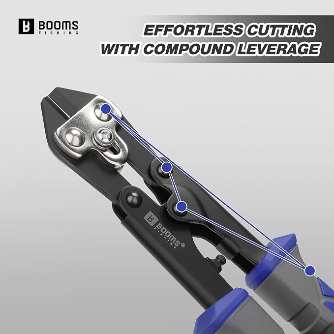 Booms Fishing Hook & Wire Cutter: Upgraded Handle, Cuts Thick Hooks & Bolts - XW43 8.8" Heavy-Duty Fishing Tool