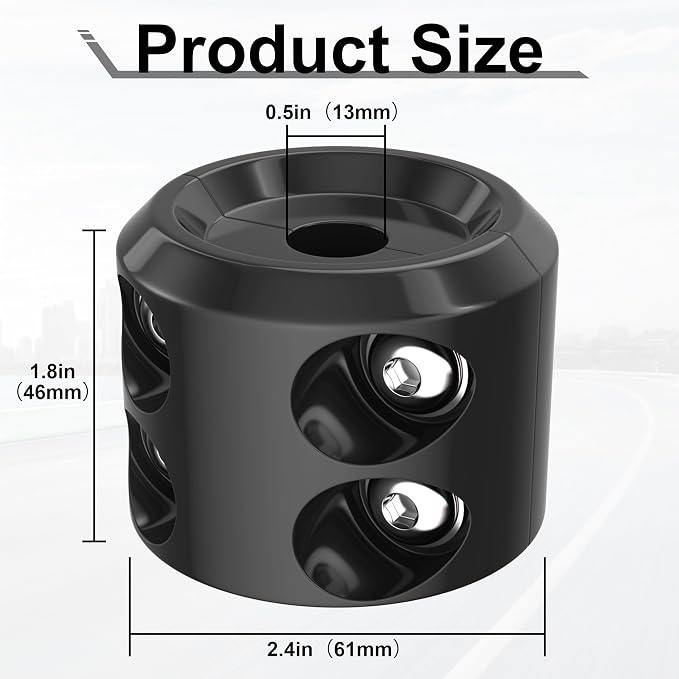 BFXM Winch Stopper for Cable, Rubber Winch Cable Stopper with Allen Wrench to Protect Winch Rope from Wear and Tear, Winch Accessories for ATV, UTV, Truck (Black)