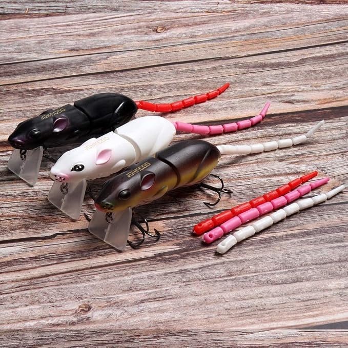 JOHNCOO Swimbait Hard Artificial Baits Mouse Fishing Lures Multi Jointed Fishing Lures Kit for Pike Bass