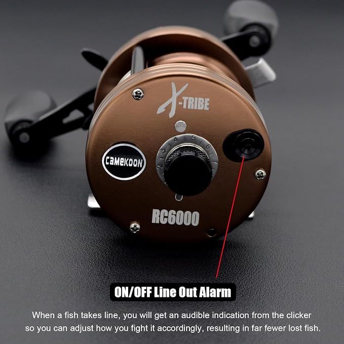 X-Tribe Round Baitcasting Fishing Reel, Synchronized Level Wind System, 17 LBs Powerful Carbon Drag, 5.3:1 Gear Ratio, Single Power Handle, All Metal Frame and Side Covers for Saltwater