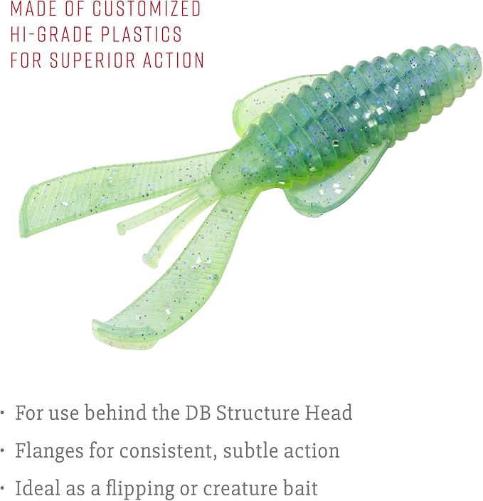 Strike King Rage Bug Fishing Lure, Soft Plastic Grub, Unique Design, Subtle Action