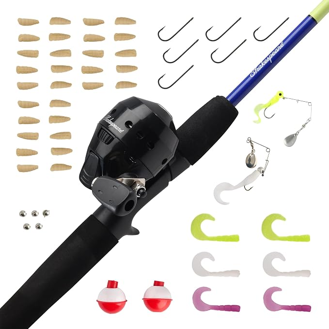 Shakespeare Catch More Fish Spincast Reel and Fishing Rod Combo with Kit