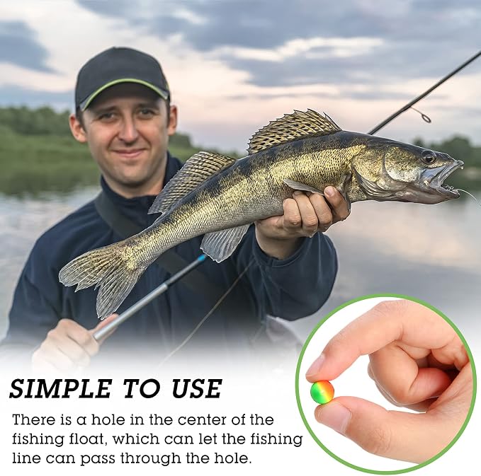Skylety 60 Pieces Foam Floats Bullet Fishing Foam Snell Fishing Rig Floats Spinner Oval Pompano Rigs Fly Strike Indicators for Trout Catfish Walleye