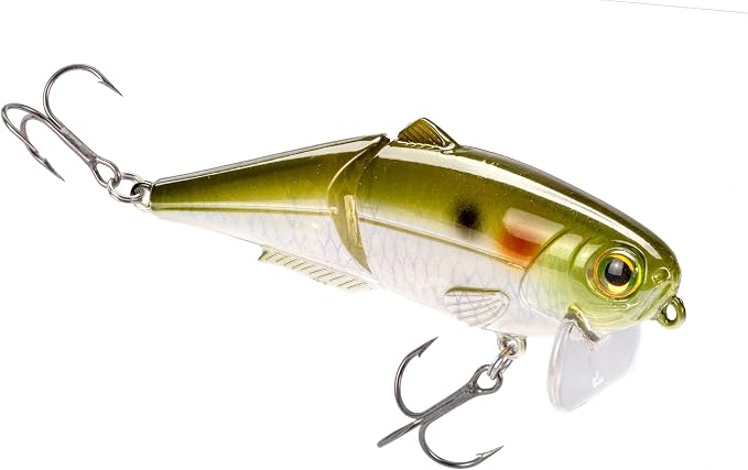 Strike King (HCWS2-864) Wake Shad Fishing Lure, Single Jointed Swimming Topwater Wakebait, 1-Ounce, Size 2 Treble Hooks, Ghost Herring