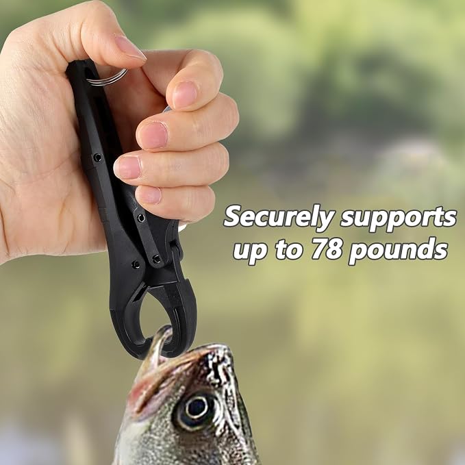 Yolev 5'' Fish Lip Gripper, 2PCS Plastic Fish Grabber Too with Hole,Floating Fishes Holder for Saltwater, Great Holder for Caught Fishes, Gifts for Men
