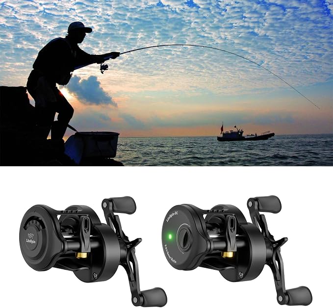Colorful Baitcasting Fishing Reel Portable Rotates with Electronic Charging for Smooth Casting Colorful Baitcasting