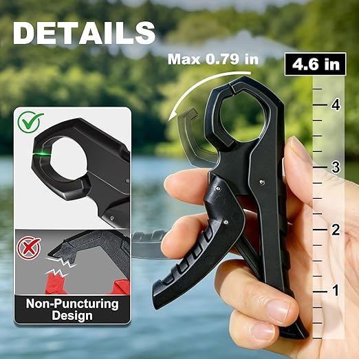 SNAIL TRAIL 8 Storage Bins Digital Fishing Scale & 4.6'' Lip Gripper, Backlit LCD Display, Multi-Mode(LB, OZ/LB & KG), Ergonomic Handle, 50 lbs Tournament Bass Fish Weigher for Anglers