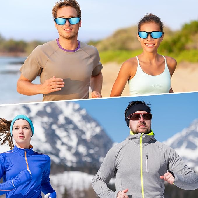 TOODOO 4 Pairs Men Polarized Sunglasses with UV Protection Driving Glasses Sports for Sport Outdoor Activities