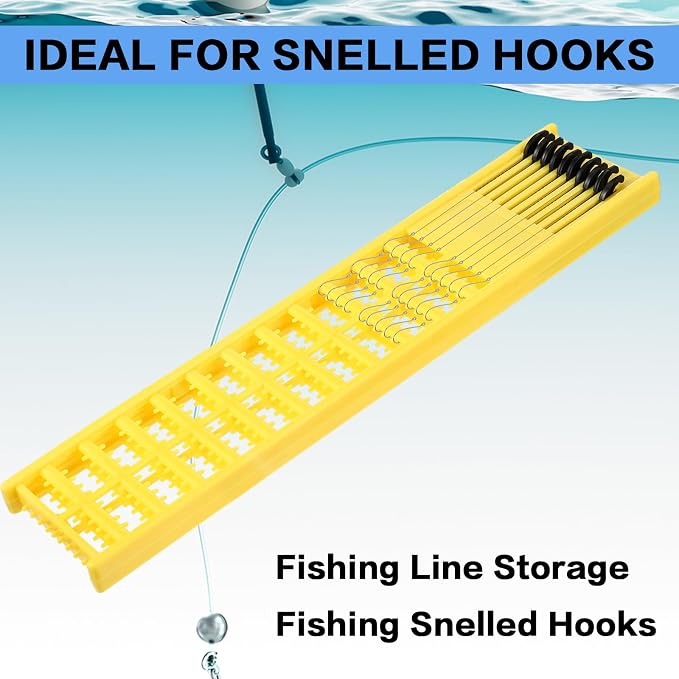 Meooeck 8 Pieces Fish Hook Holder Snelled Fishing Leader Holder 10.6 x 2.36 x 0.67 Inch Line Organizer for Storing Line Rigs