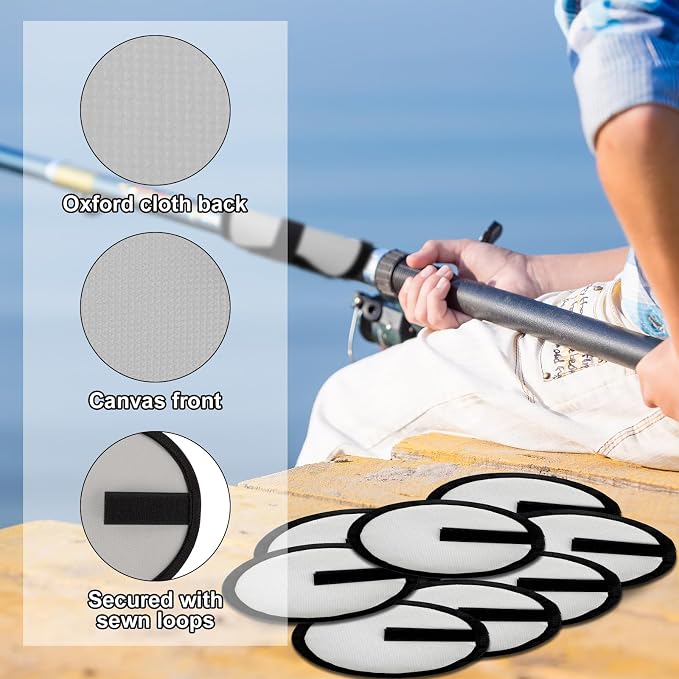 Gosknor 8pcs Lure Wrap, 5.9 Inch Fishing Lure Covers Bait Gloves Fish Hook Storage Protectors Pole Sleeve Guard for Fishing Rod to Keep Fishermen Safe (Gray)