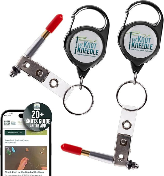 KNOT KNEEDLE The Epic – Advanced Fishing Knot Tying Tool for 25+ Knots – Fast, Easy Knot Tyer for Fly Fishing, Small Tippet, and Weak Grip Strength – Anodized Aluminum & Stainless Steel
