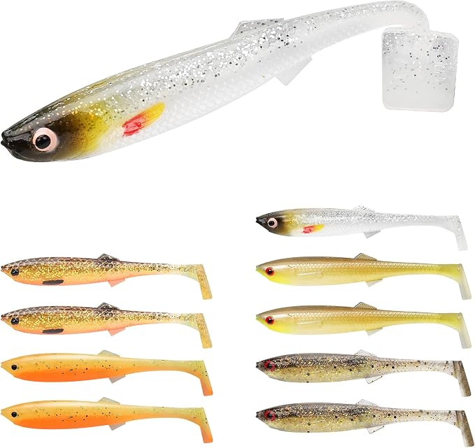 TRUSCEND Shadtale Easy Catch Soft Fishing Lures, Unique Vibration and Action for Various Rigs, Paddle Tail Swimbaits Trailer for Bass, Trout, Crappie, Walleye, Redfish, Saltwater & Freshwater Fishing