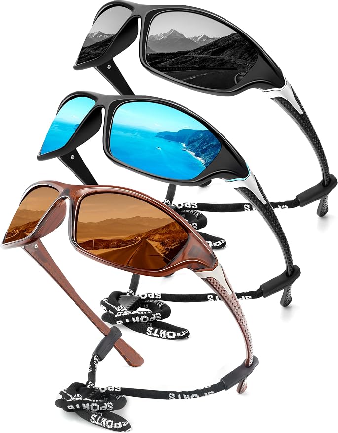 KALIYADI 4 Pack Polarized Sunglasses-Men Sports Sun-glasses: Mens Sunglasses UV Protection for Fishing Driving Cycling