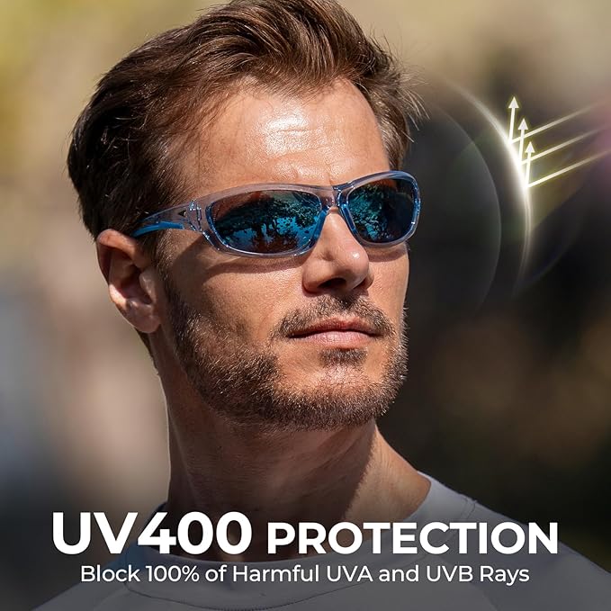 KastKing Hiwassee Polarized Sport Sunglasses for Men and Women, Wrap Sunglasses for Fishing Cycling and Running,UV Protection
