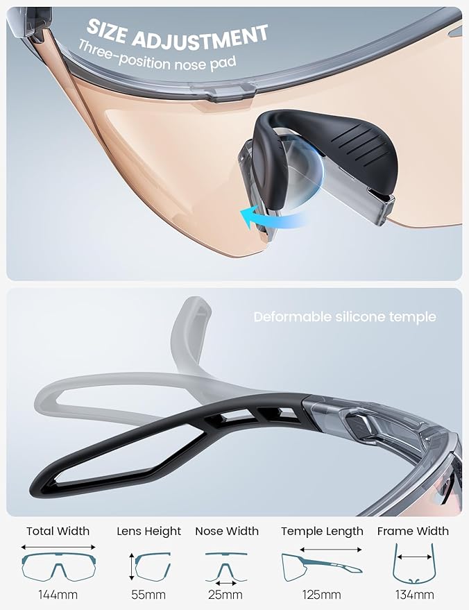 Lamicall 24g Polarized Sports Sunglasses for Men Women - UV400 Protection Sun Glasses for Baseball Running Cycling Fishing