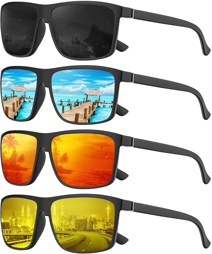 KALIYADI Polarized Mens Sun-Glasses Sunglasses-Men : Classic Sunglasses with UV Protection for Fishing Driving Golf