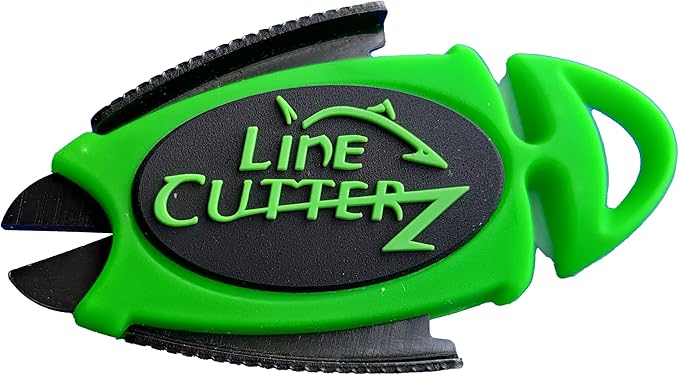 Line Cutterz Patented Dual Hybrid Ceramic Cutter + Stainless Steel Micro Scissors Fishing Line Snipper - Green
