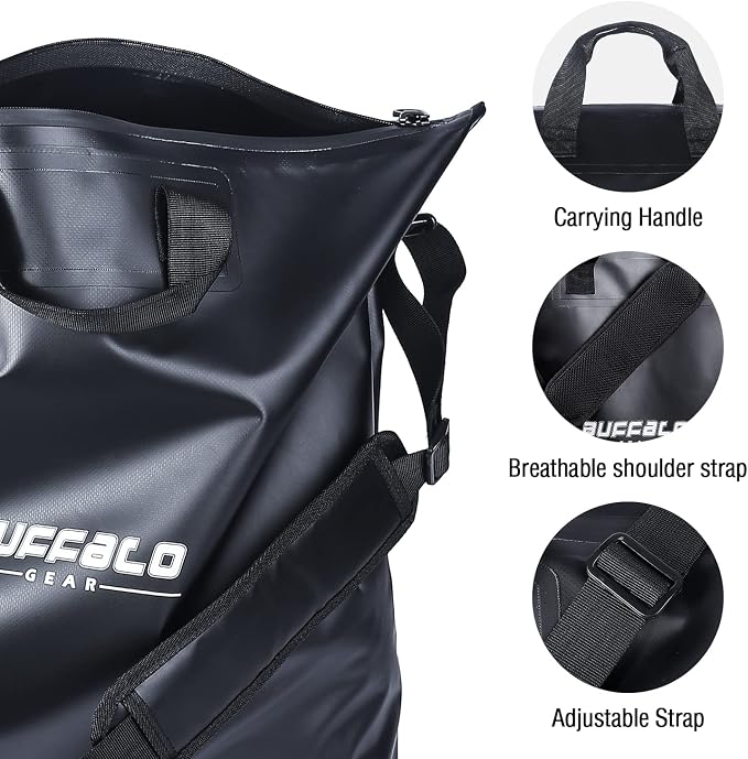 Buffalo Gear Fish Tournament Weigh in Bag for Bass Fishing, Heavy Duty Fish Bag for Caught Fish Waterproof,Leakproof,Puncture Resistant