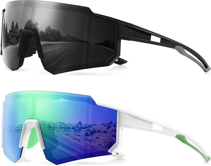 Polarized Sports Sunglasses for Men and Women,Fishing Cycling Mountain Bike Baseball Sunglasses with UV Protection