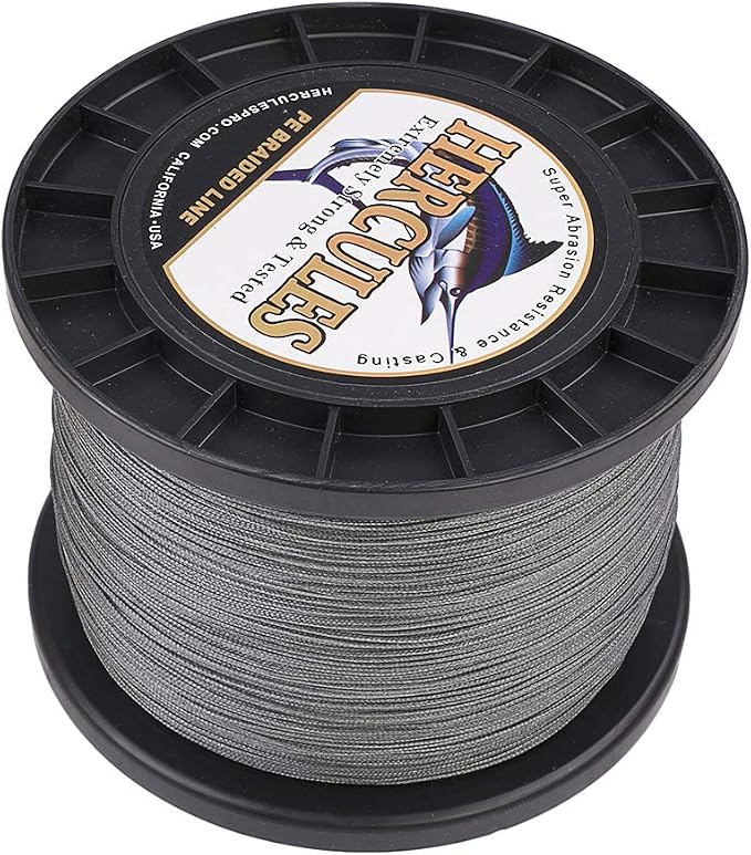 HERCULES Cost-Effective Super Cast 8 Strands Braided Fishing Line 10LB to 300LB Test for Salt-Water,109/328/547/1094 Yards(100M/300M/500M/1000M),Diam.#0.12MM-1.2MM,Hi-Grade Performance,Variety Colors