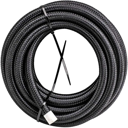 1/4" Fuel Line - 4AN Fuel Hose 10Ft Stainless Steel Nylon Braided Transmission Lines For Oil, Cooler, Brake, Transmission, Clutch, Fluids, Gas