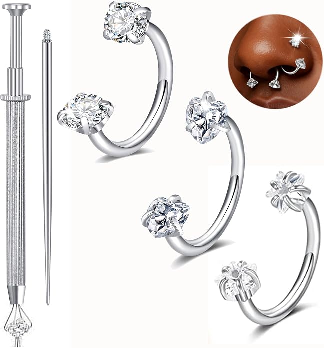 QWALIT Piercing Taper Threadless Insertion Tool - Titanium Labret Pin 16g, 18g, 20g