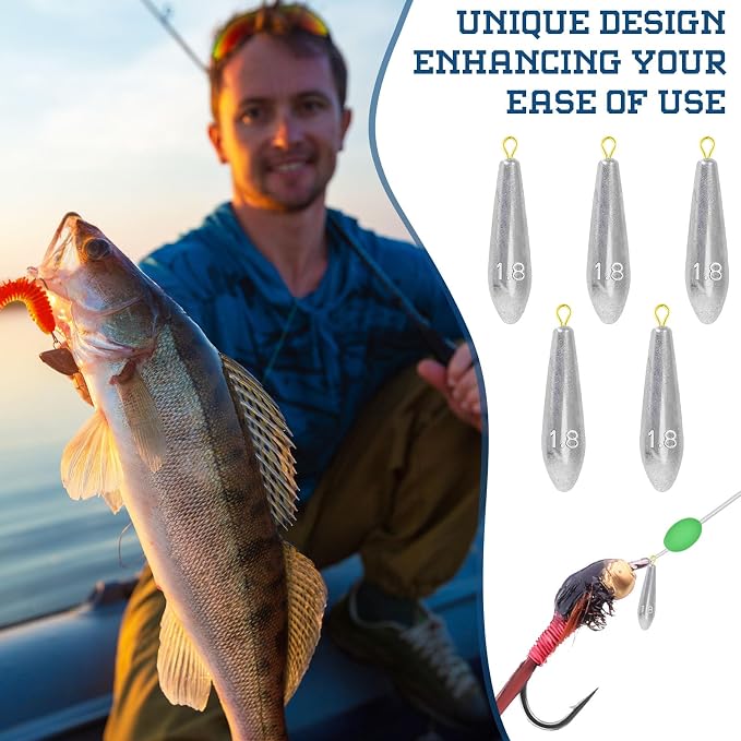 Landhoow Drop Shot Fishing Sinker Weights Kit Freshwater Catfishing Fishing Sinker Bass Casting Removable Line Saltwater Streamlined Snap Weight for Trolling Surf Tackle