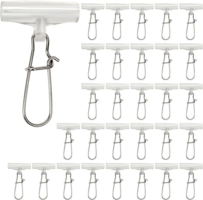 Sinker Slides Stainless Steel Fish Line Clips with Dou Lock Snaps, Suitable for Varieties of Fishing Gears, Fish Lures Sinkers Floats Split Shot Swivel Hook Fishing Tackle Catfish Rig