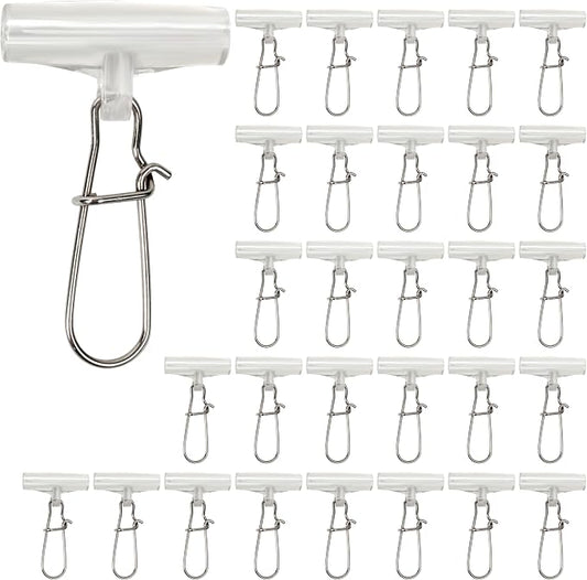 Sinker Slides Stainless Steel Fish Line Clips with Dou Lock Snaps, Suitable for Varieties of Fishing Gears, Fish Lures Sinkers Floats Split Shot Swivel Hook Fishing Tackle Catfish Rig