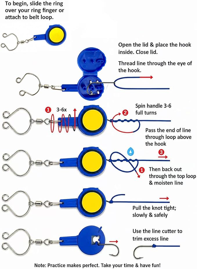 2-Packs Fishing Knot Tying Tool-Magnetic Fly Threader-Easy Cast Knot Tying Tool, Fly Fishing Tools and Accessories for Beginner Fishermen,Fits Hooks from 28 to 4/0