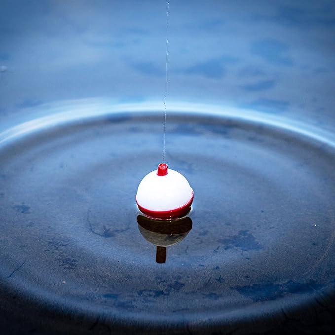Woozettn 100 Pcs Fishing Float,Hard ABS Fishing Bobbers,Red and White Bobbers,Push Button Round Buoy Floats for Fishing Tackle Accessories,0.75/1/1.5 Inch
