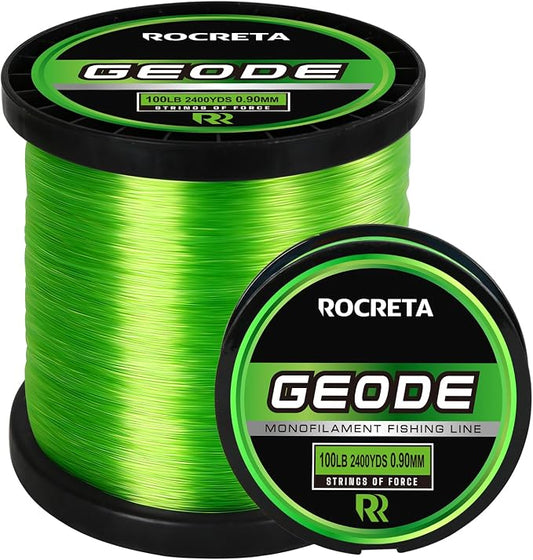 Geode Monofilament Fishing Line - Premium Resistant Nylon Mono Fishing Line 3-100lb - Superior Freshwater & Saltwater Mono Leader Materials 500/1200/2400yds