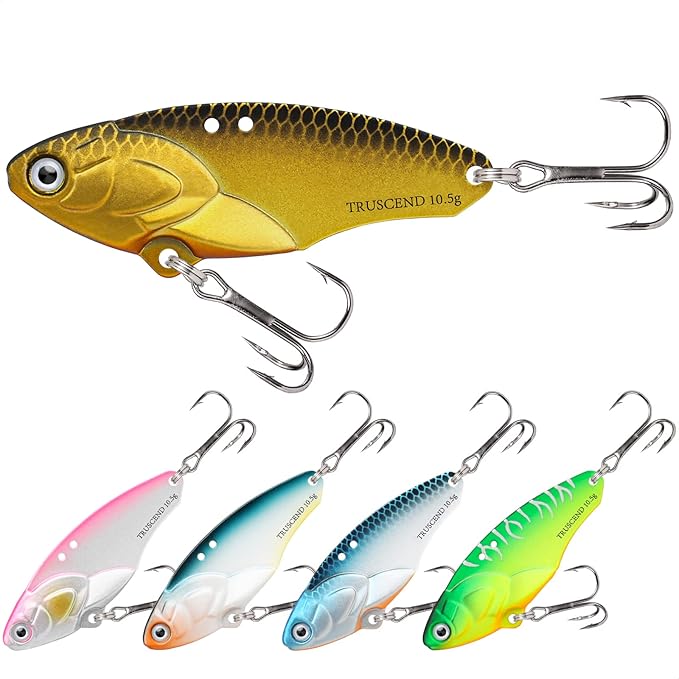 TRUSCEND Swim or Jig Fishing Spinner Baits for Freshwater and Saltwater, Rooster Tail Fishing Lures for Trout Bass Walleye Crappie Salmon Pike, Blade Bait with Copper Blade