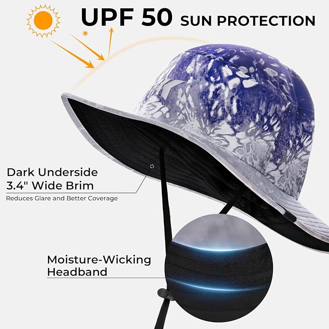 KastKing Sol Armis UPF 50 Boonie Hat - Sun Protection Hat, Fishing Hat, Beach & Hiking Hat, Paddling