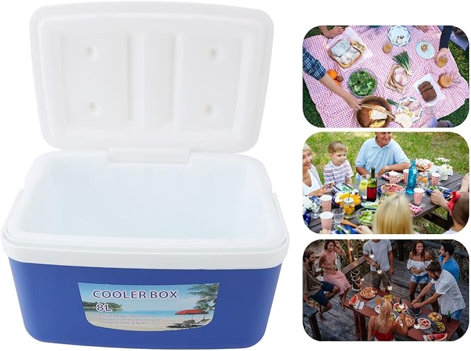 Insulated Portable Cooler Efficient Warm Cold Insulation Portable Hard Cooler Box Ice Cooler for Camping Picnic Beach Drink Beverage Fishing
