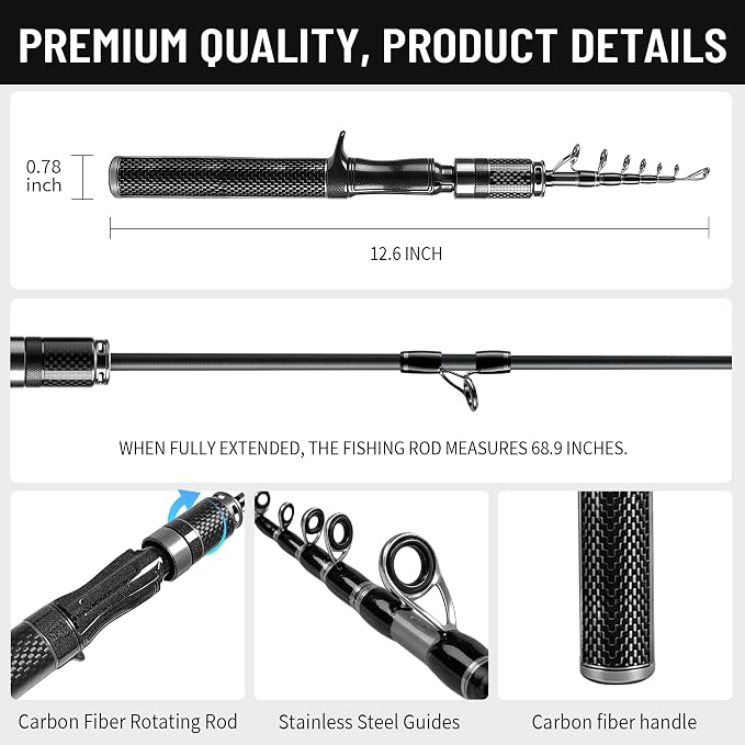 Left-Hand Baitcasting Rod and Reel Combo - Ultra-Light BFS Kit | Includes a 5'10" sensitive UL carbon rod, left-hand baitcaster, 7g jigs, deep-hook remover, and a jargon-free roadmap.