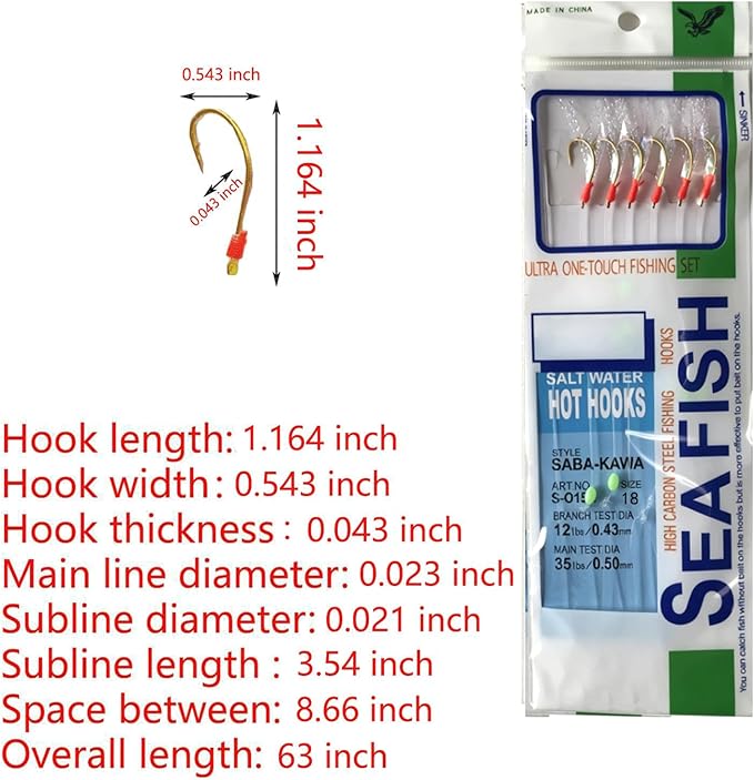36-Piece Luminous Sabiki Rigs - Fishing Lures with Sharp Hooks for Freshwater & Saltwater