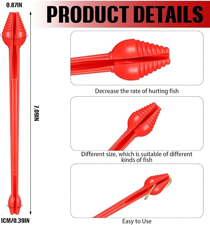 RoundFunny 6 Pcs Fish Hook Remover Tool Plastic Snelled Hook Disgorger Portable Unhook Extractor Tool for Fishing Gear Accessories