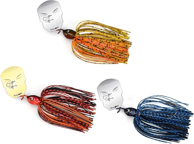 MadBite by KastKing Bladed Jig Fishing Lures, Multi-Color Kits, Irresistible Vibrating Action, Sticky-Sharp Heavy-Wire Needle Point Hooks, Popular 3/8 oz and 1/2 oz Sizes, Includes Storage Box