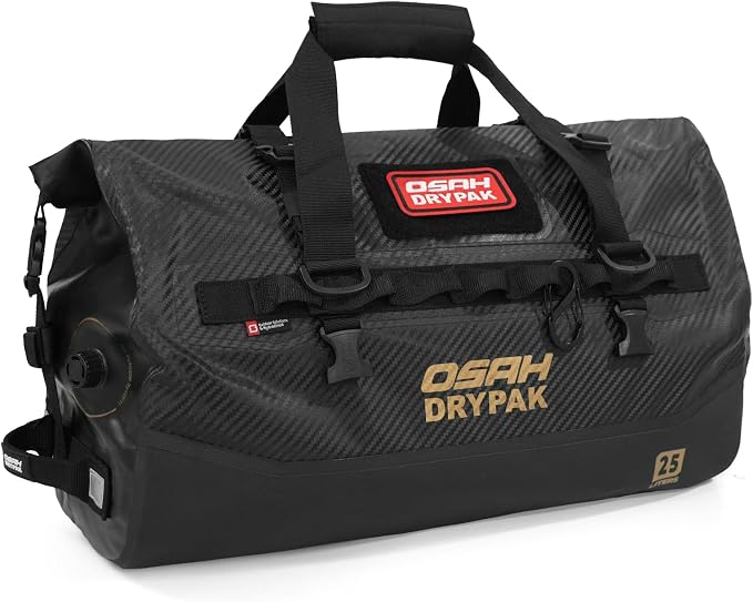 OSAH DRYPAK Waterproof Duffel Bag 25L/40L/60L – Heavy-Duty Motorcycle Tail Bag, Roll-Top Dry Bag for Travel, Camping, Boating, Kayaking, Outdoor Adventure