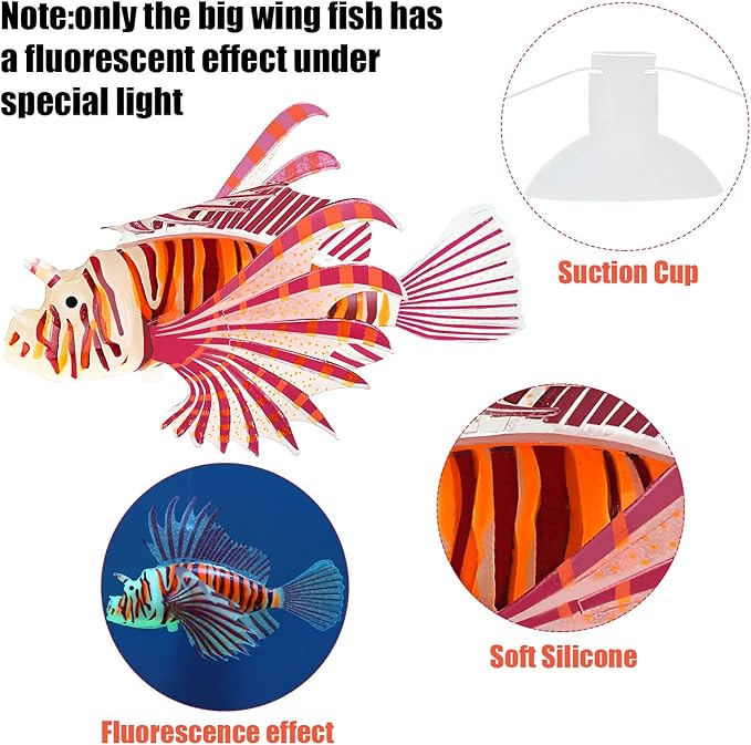 Weewooday 7 Pieces Artificial Fish Colorful Fake Fish Glowing Effect Aquarium Decor Floating Ornament for Tank Decoration(Classic Color)