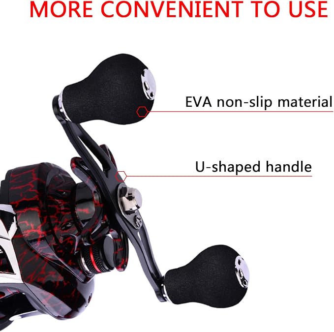 Baitcasting Reels, 7.1:1 Gear Ratio Ultra Smooth Aluminum Spinning Fishing Reel with 10 Magnetic Braking System, 22LB Carbon Fiber Drag, 18+1 Ball Bearings Anti-Corrosion Baitcaster Reel