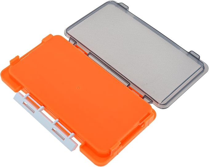 Fishing Tackle Box Slit Foam Case, Super Slim Fishing Lures Jig Box Hooks Spinners Spoons Storage Tackle Tray, (6.8 * 3.8 * 0.8inch) (Orange)